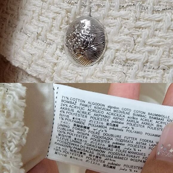 MNG Tweed Long Line Glitter Jacket S - Picture 12 of 12